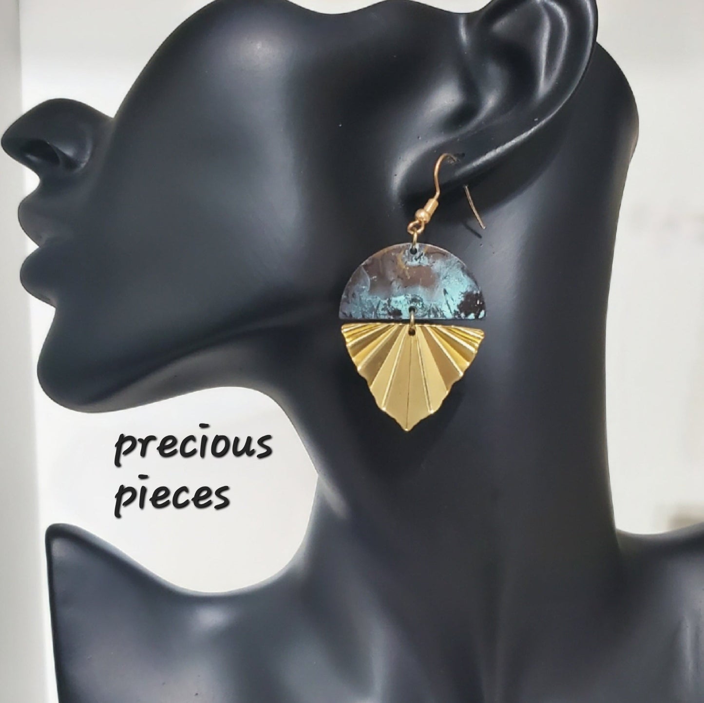 Brass Half Circle and Triangle Earrings (click for other options)