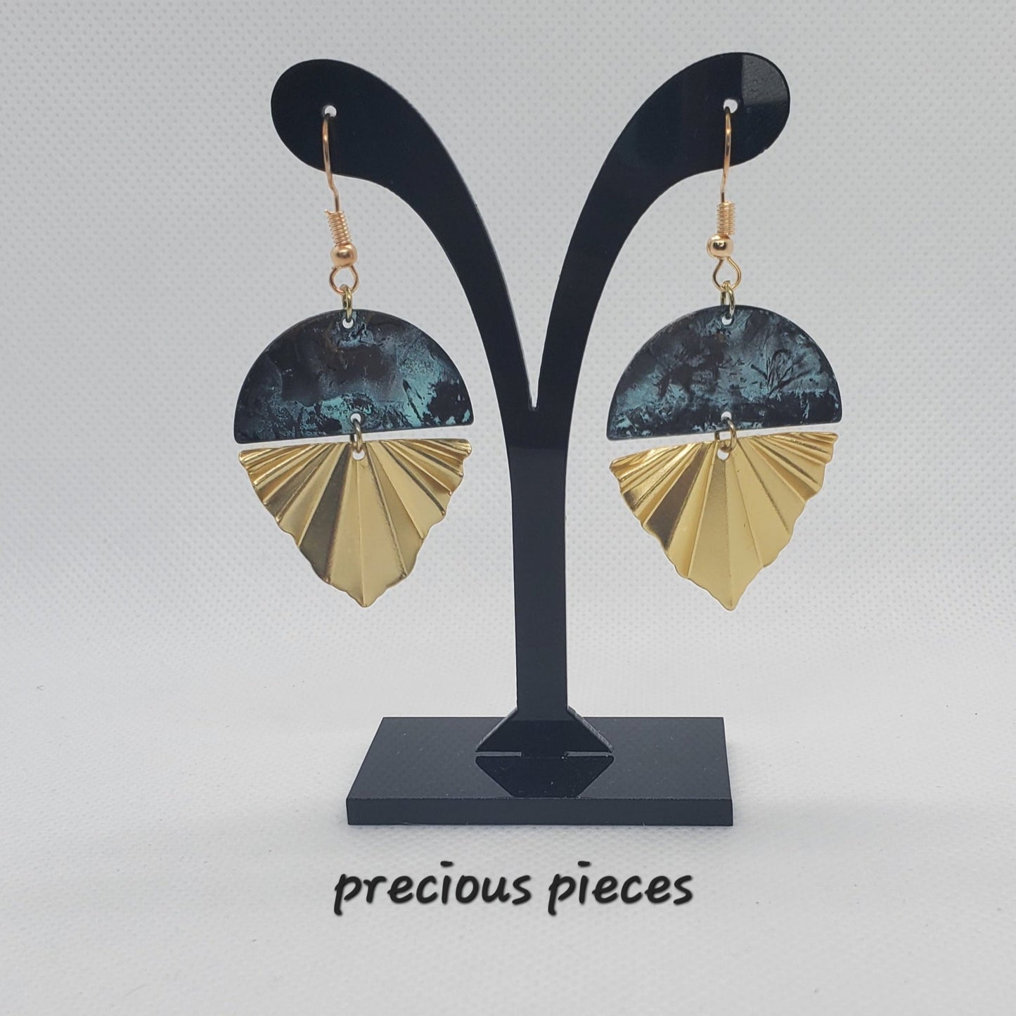 Brass Half Circle and Triangle Earrings (click for other options)