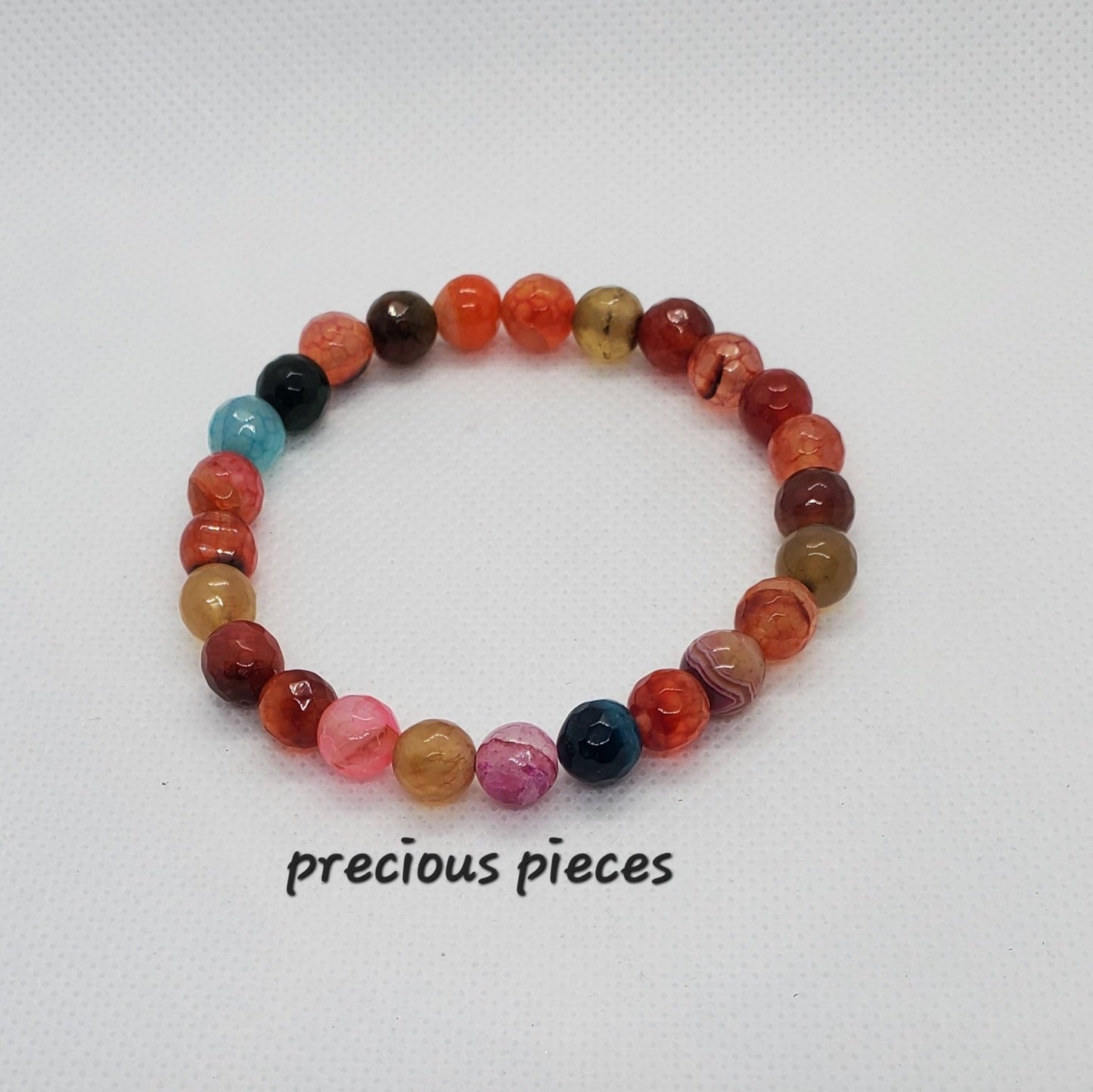 Multicolored Faceted Agate Beaded Bracelets