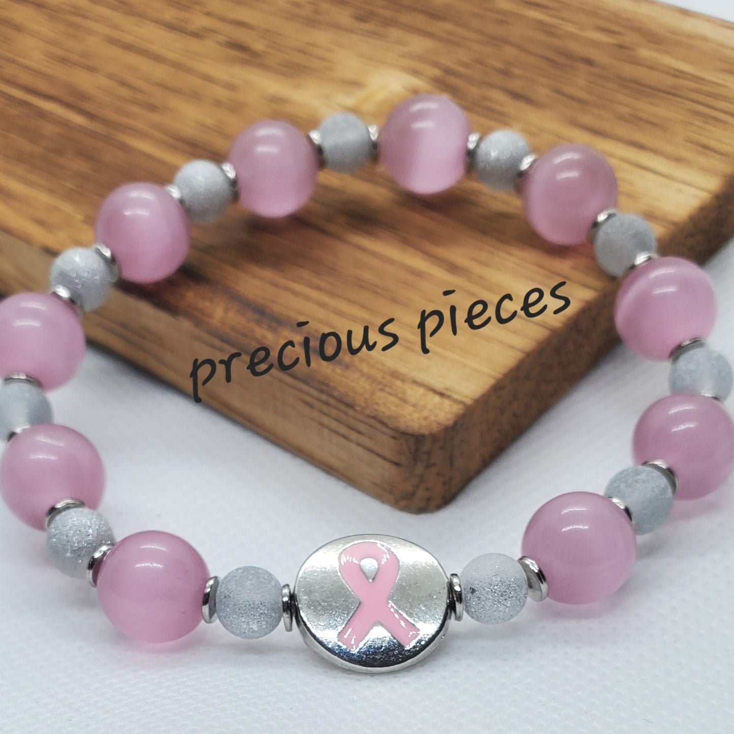 Metal Pink Ribbon Breast Cancer Awareness Bracelets (click for more options)