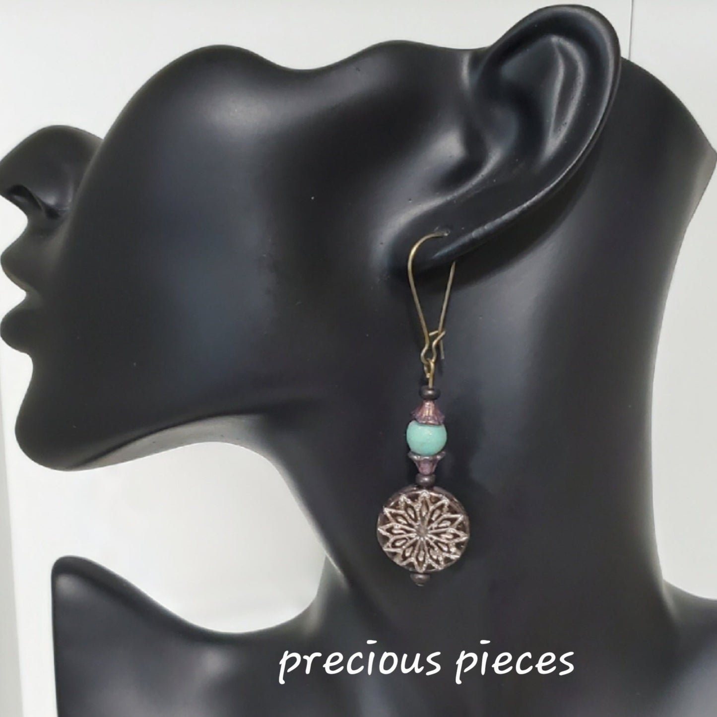 One of A Kind Turquoise and Sunburst Earrings