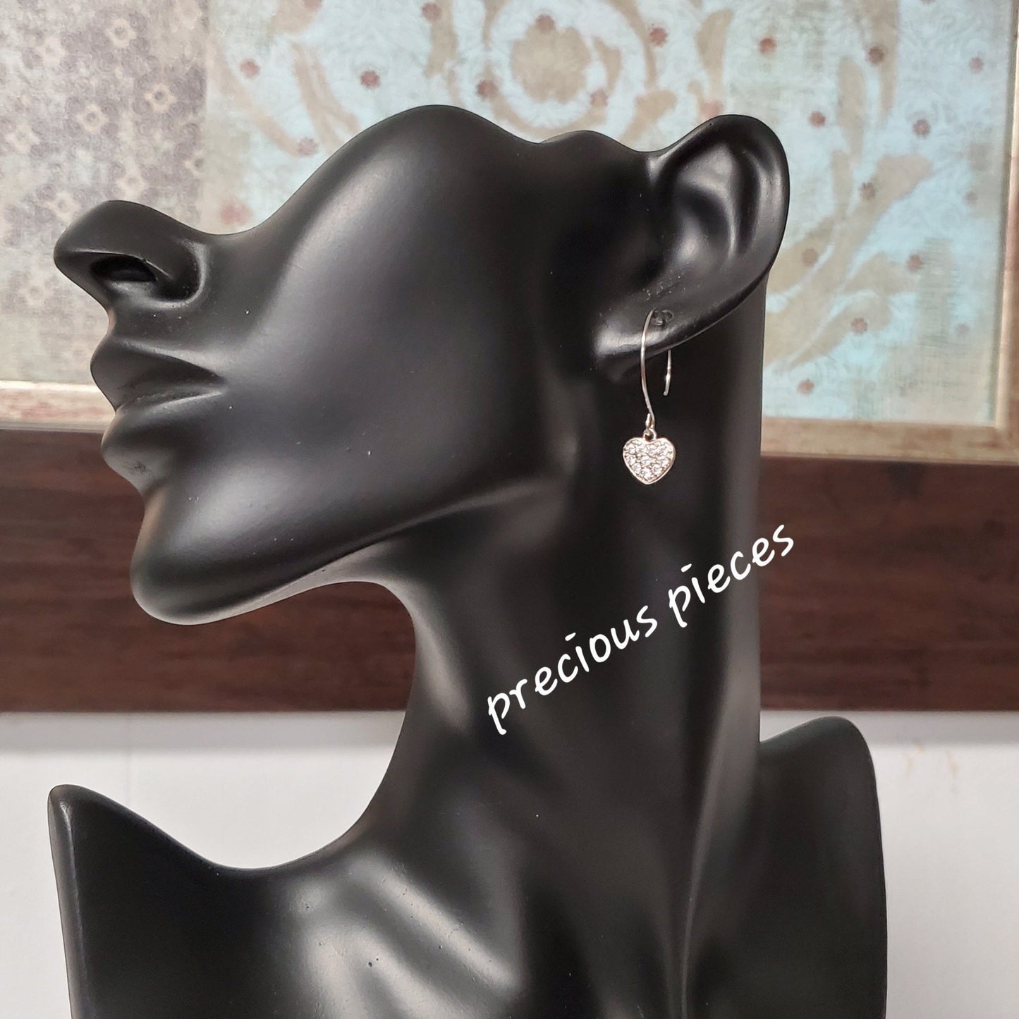 Platinum Heart Earrings