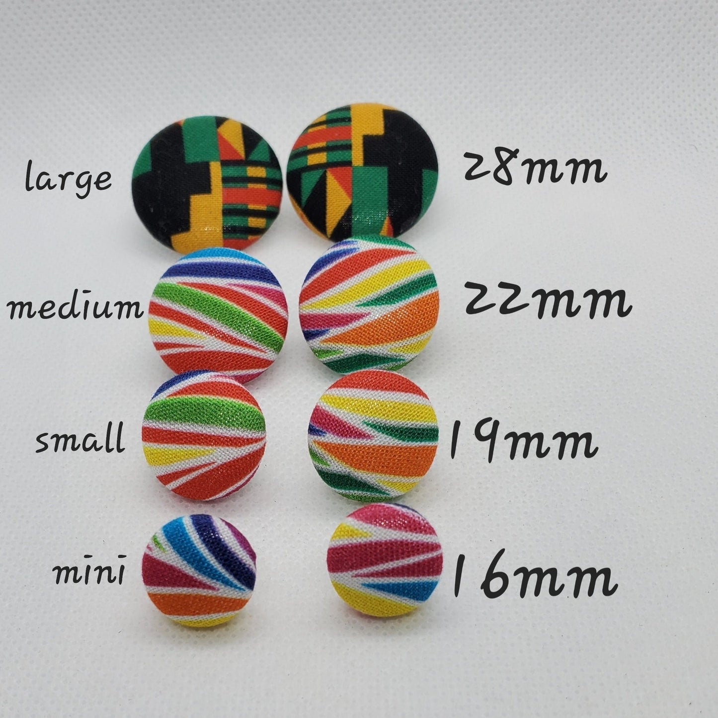 Small Zebra and Cheetah Print Fabric Earrings