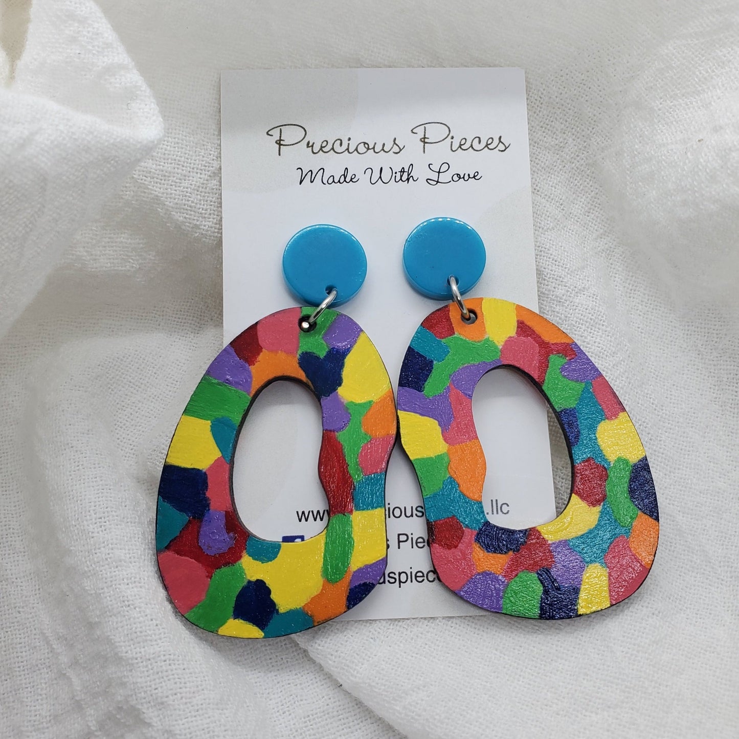 Multicolored Bean Shape Earrings