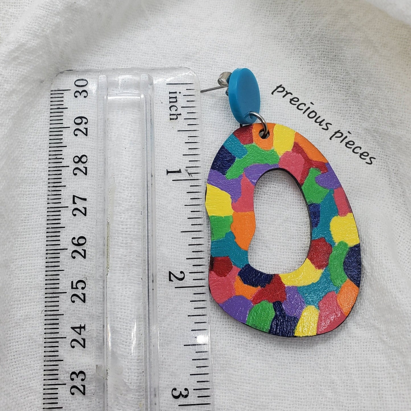 Multicolored Bean Shape Earrings