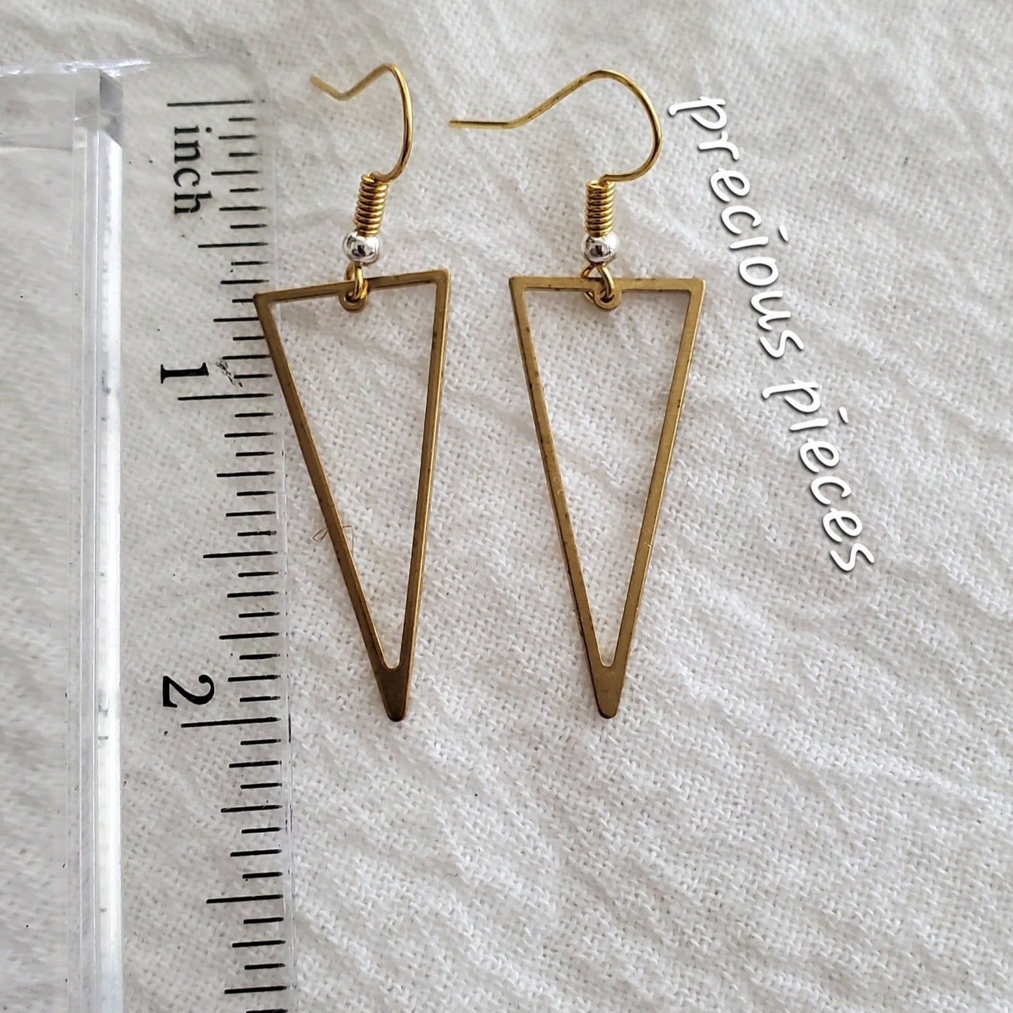 Brass Triangle Earrings