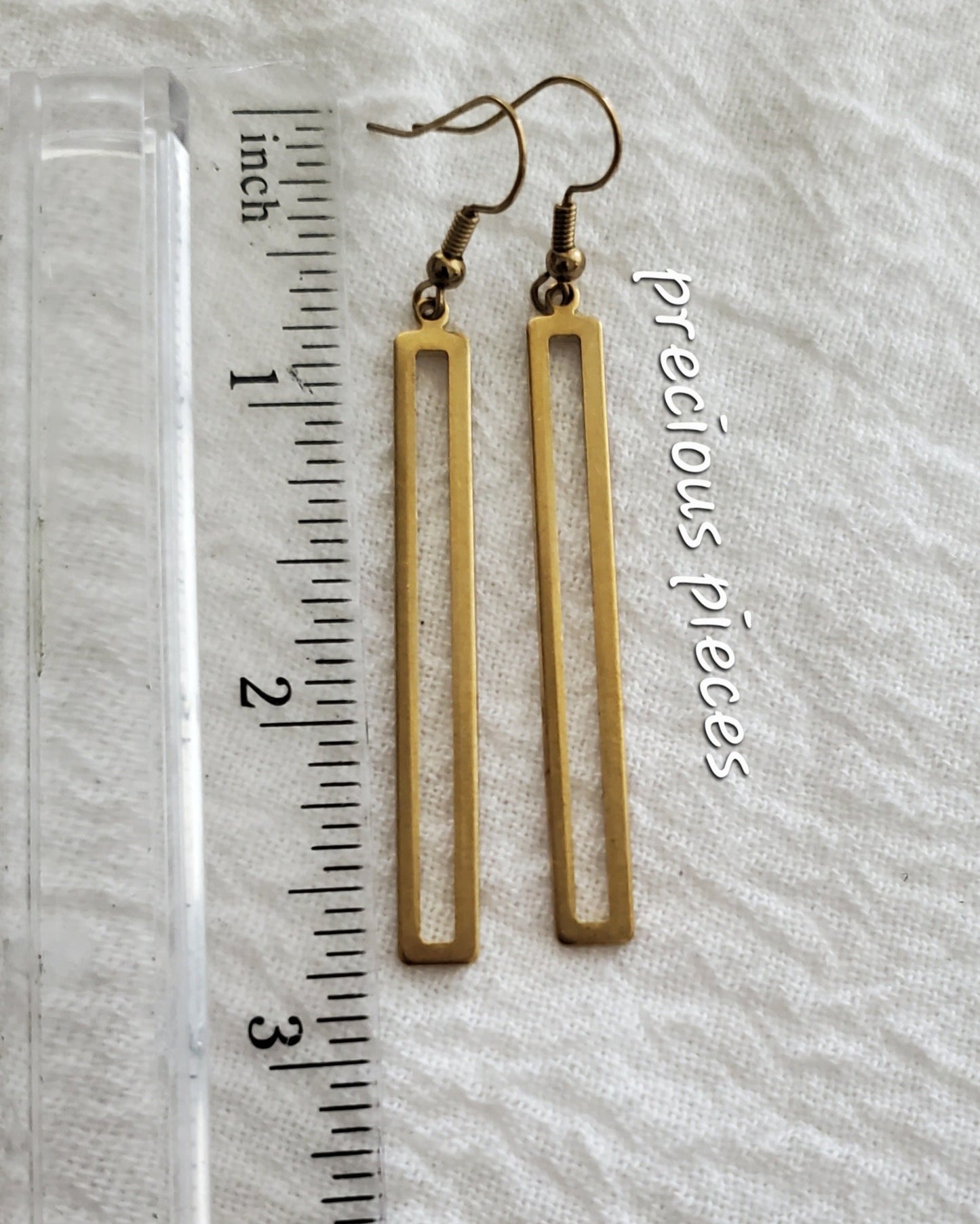 Brass Bar Earrings