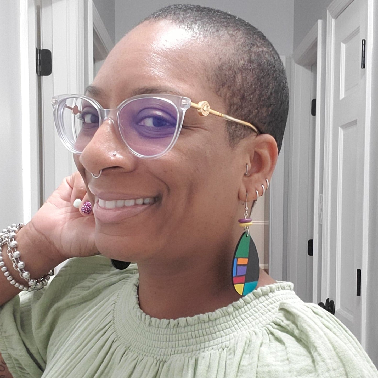 Color Block Teardrop Earrings