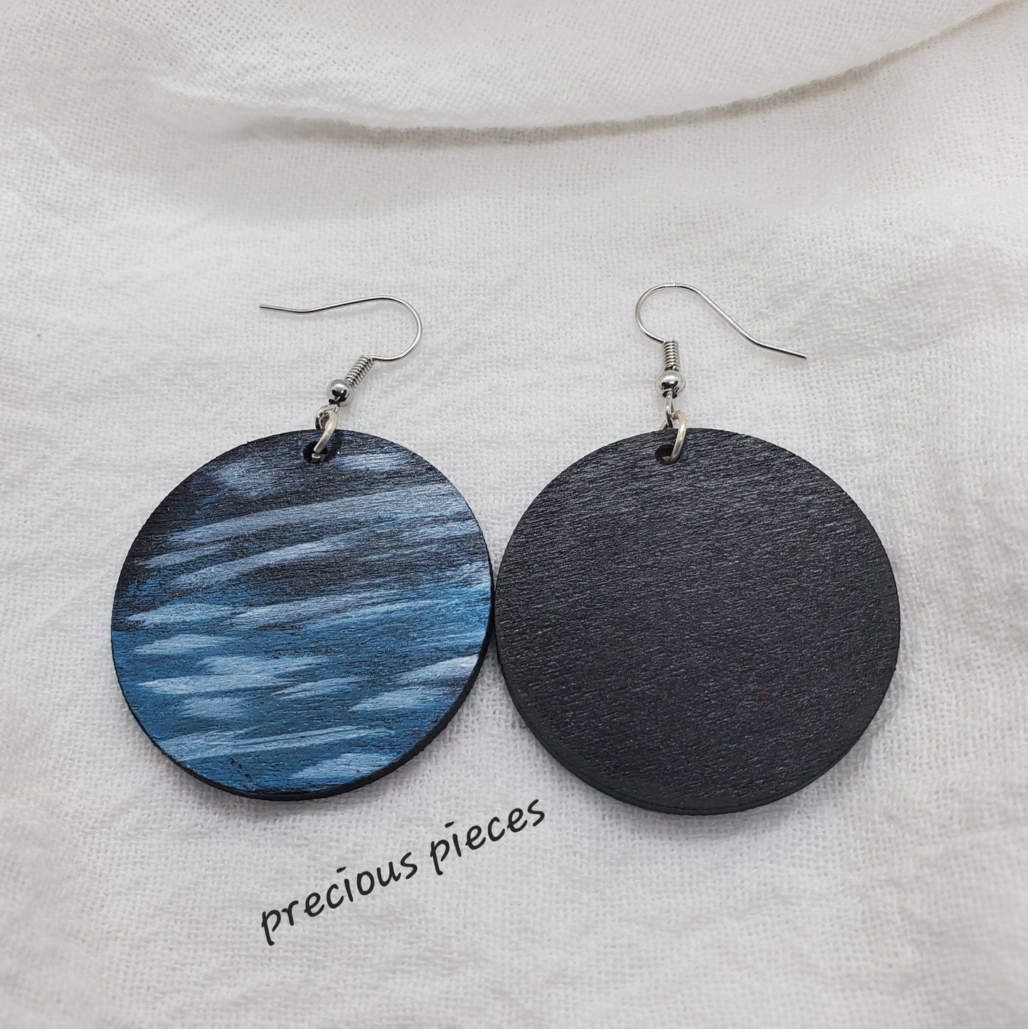 Abstract Hand Painted Wood Earrings