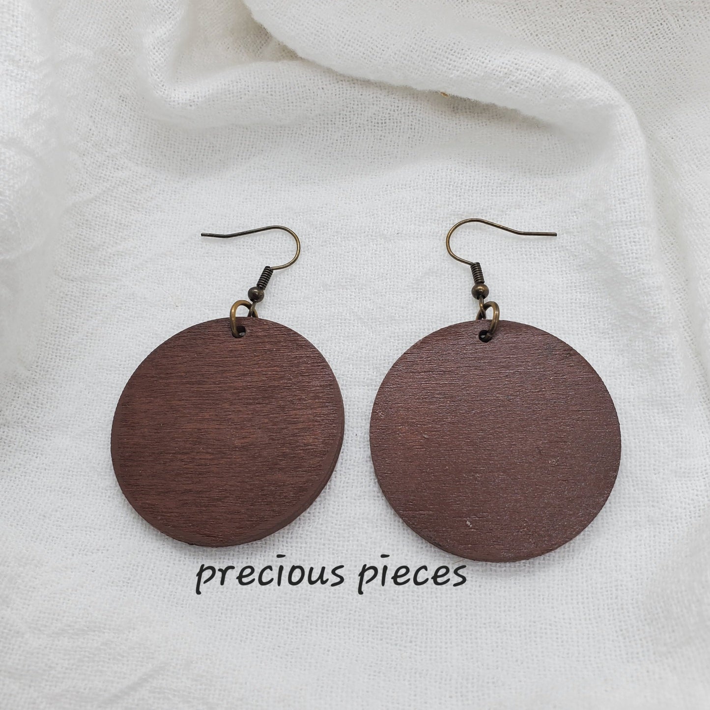 Wood Earrings with Gold and Decorative Washi Tape
