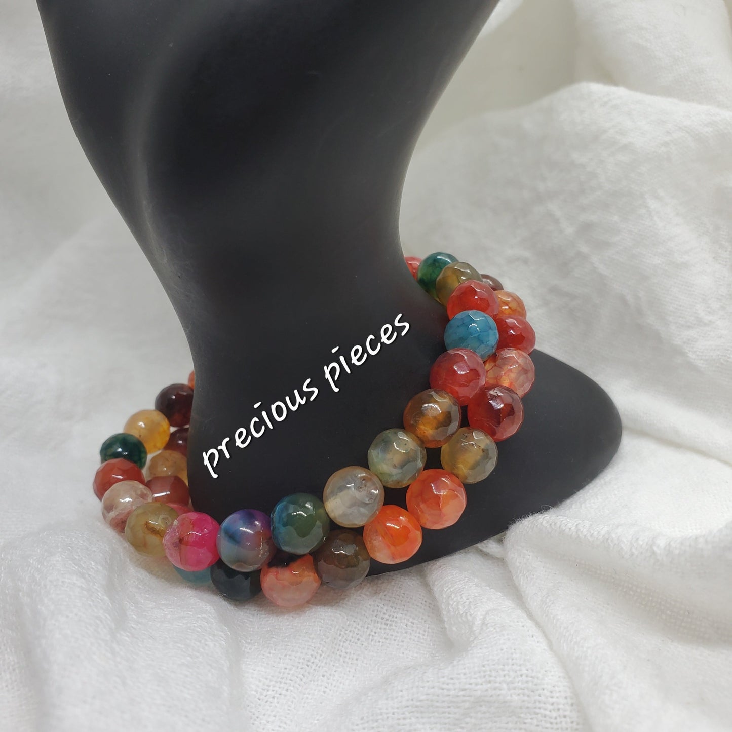 Multicolored Faceted Agate Beaded Bracelets