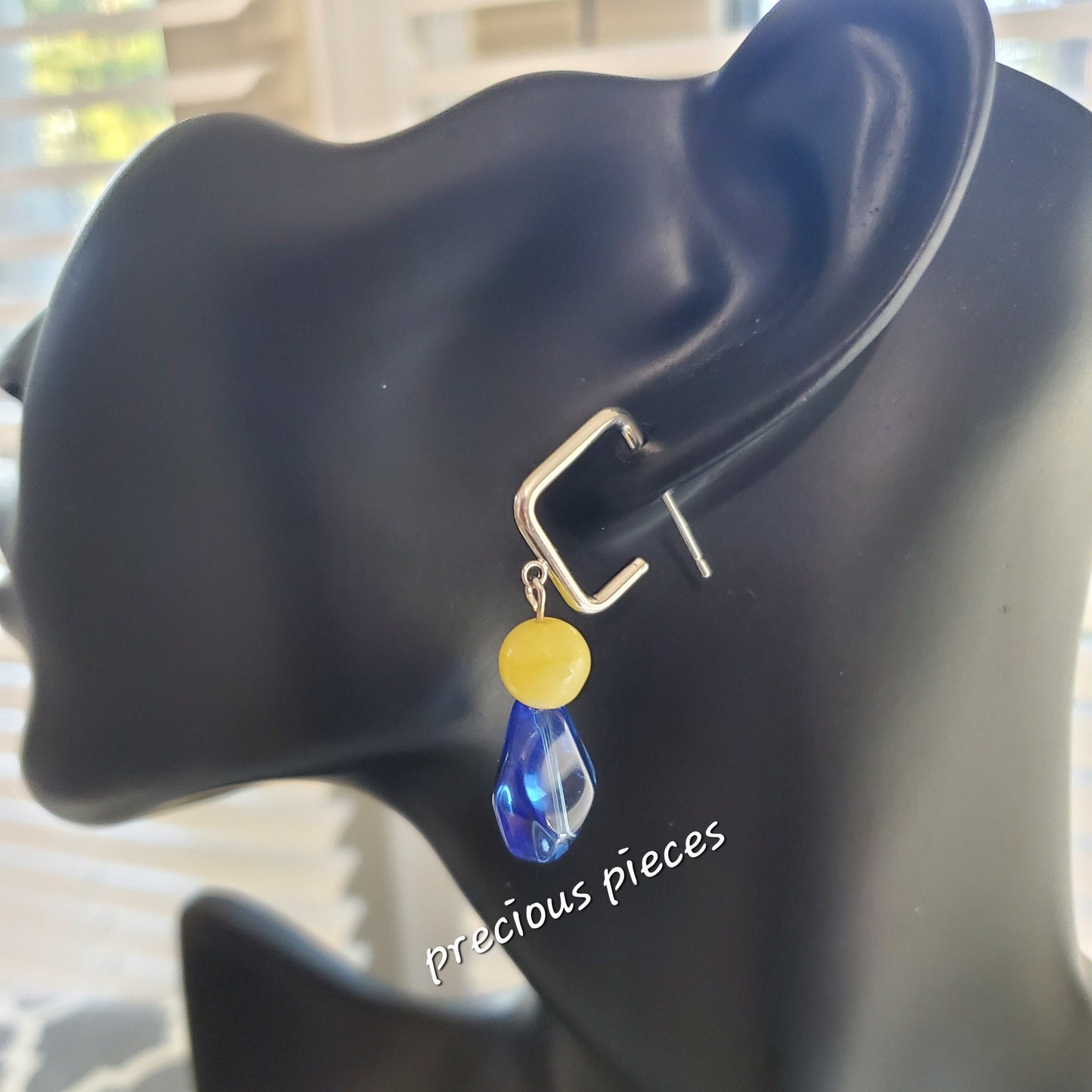 Blue Nugget Earrings