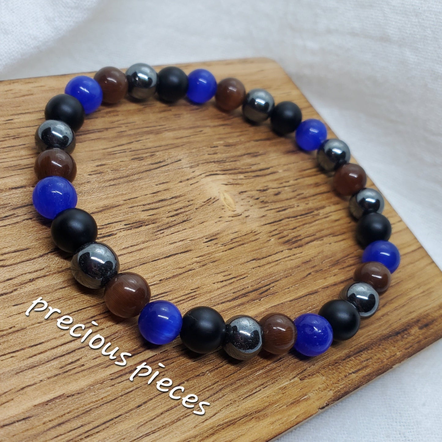 Men's Sapphire Mixed Beaded Bracelet