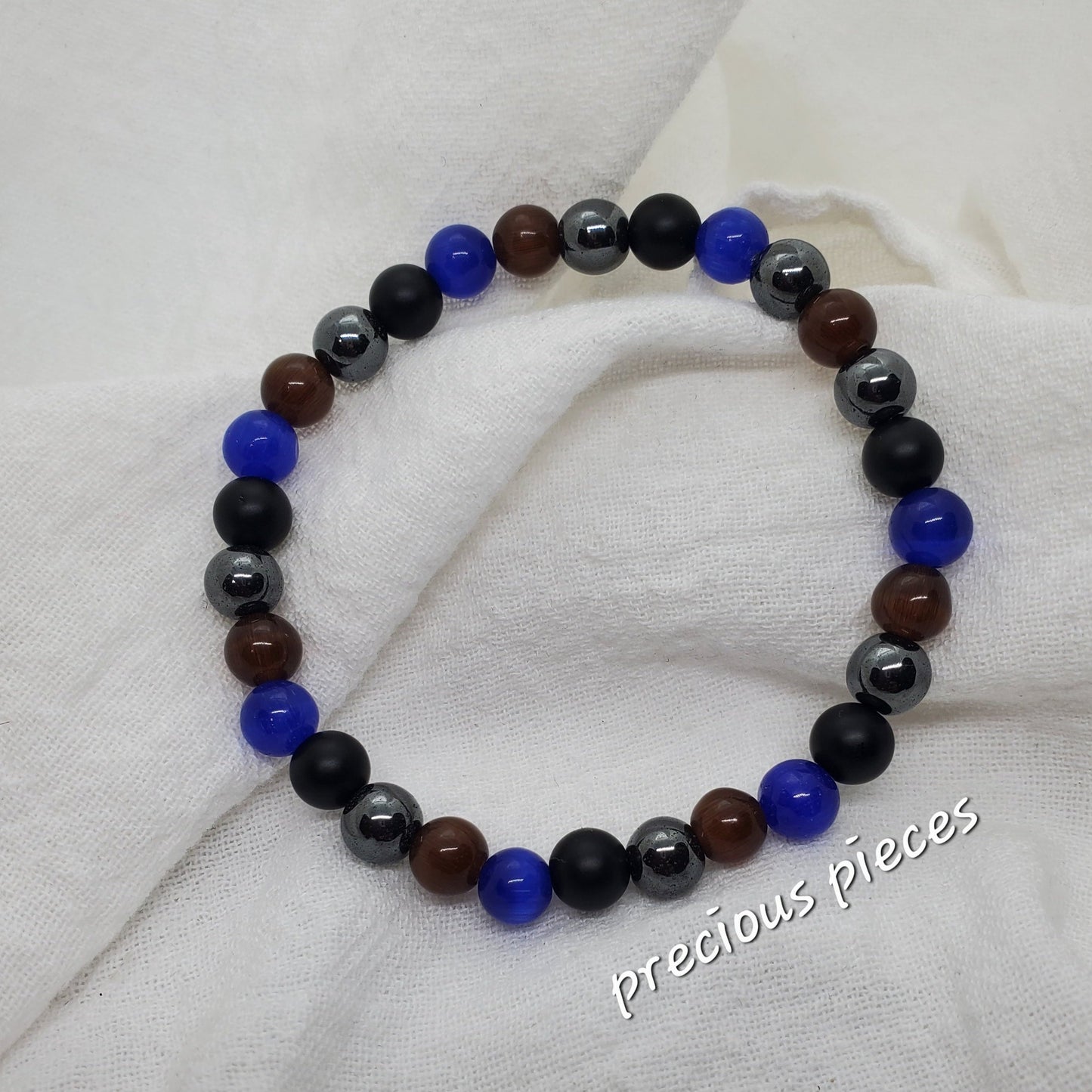 Men's Sapphire Mixed Beaded Bracelet