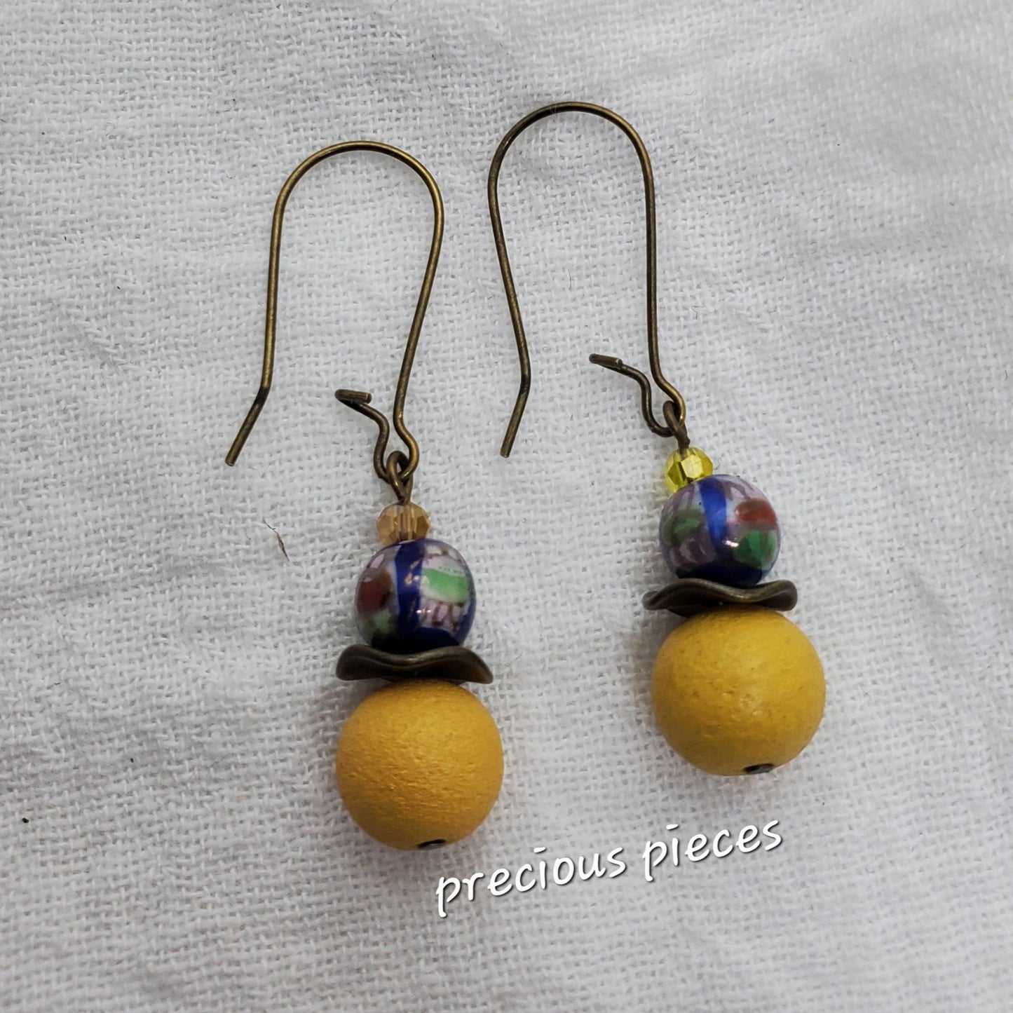 Multicolor Ceramic Floral Dangle Earrings