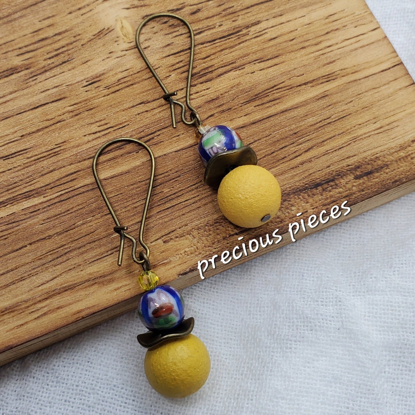 Multicolor Ceramic Floral Dangle Earrings