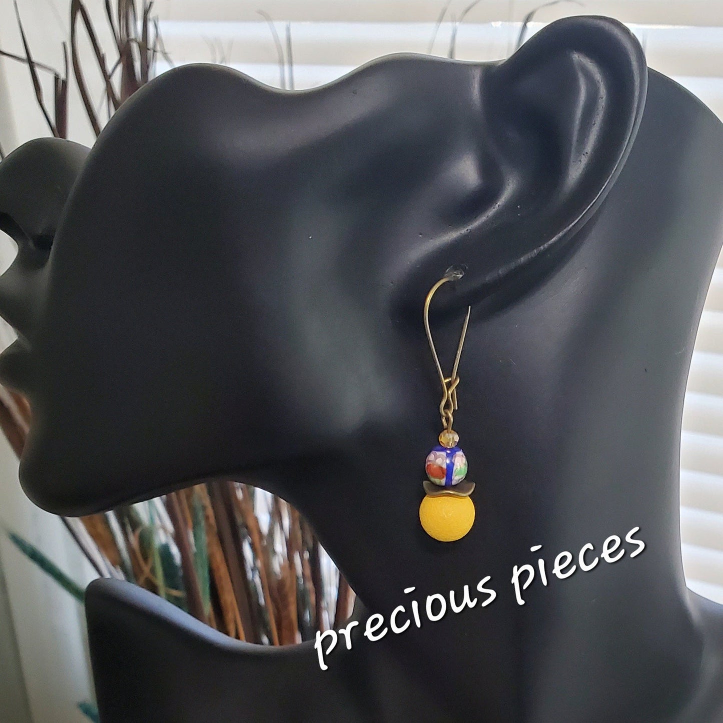 Multicolor Ceramic Floral Dangle Earrings