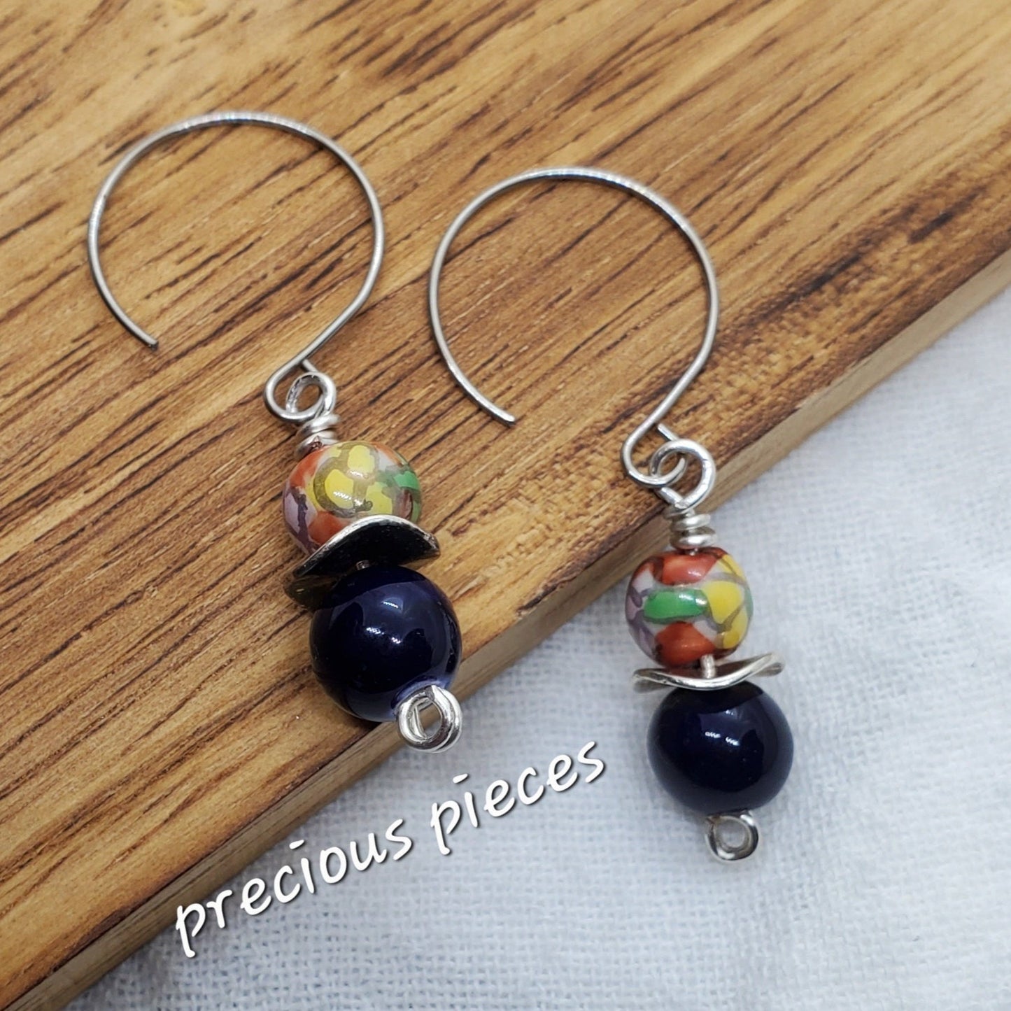 Multicolor Ceramic Floral Beaded Earrings