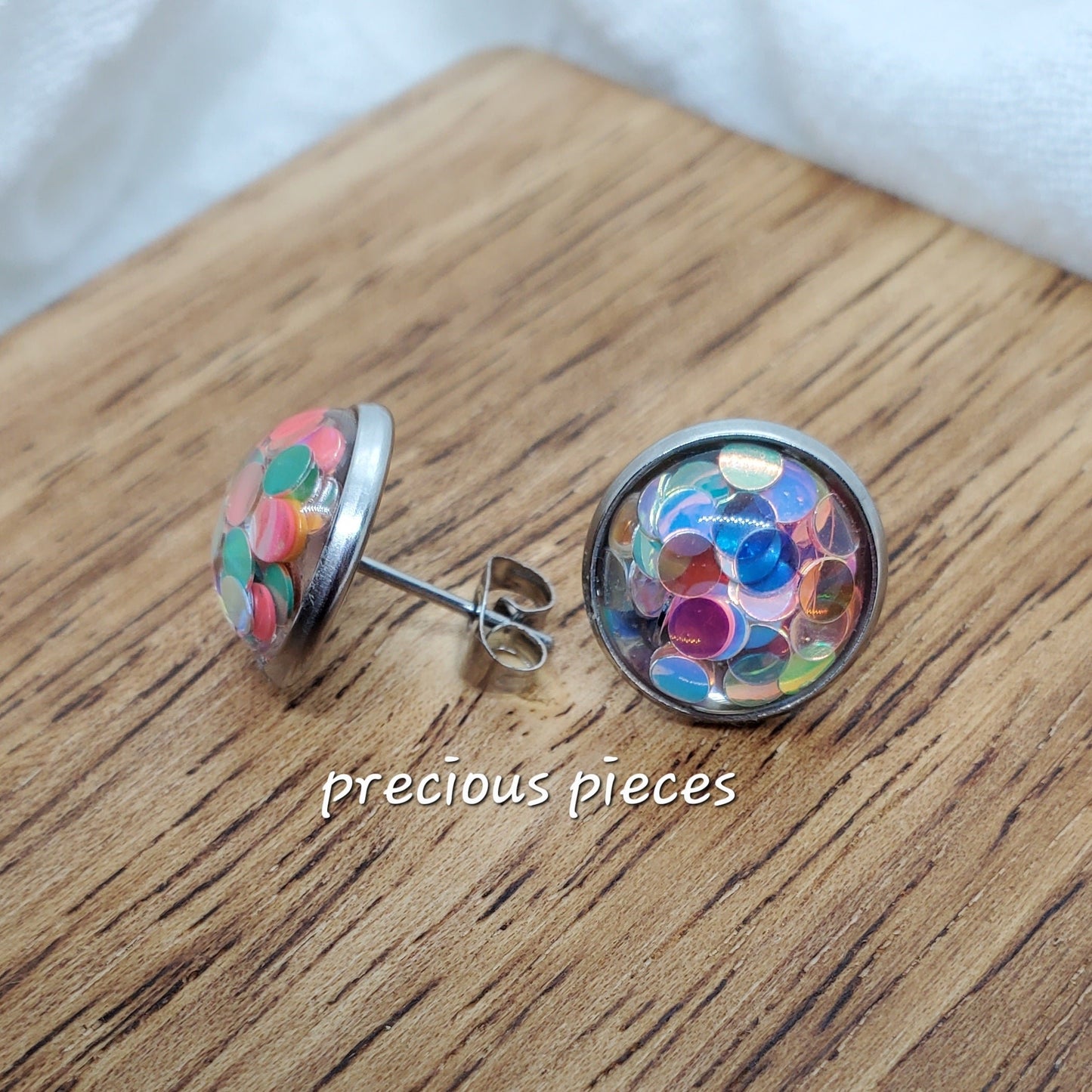 Chunky Rainbow Stud Earrings