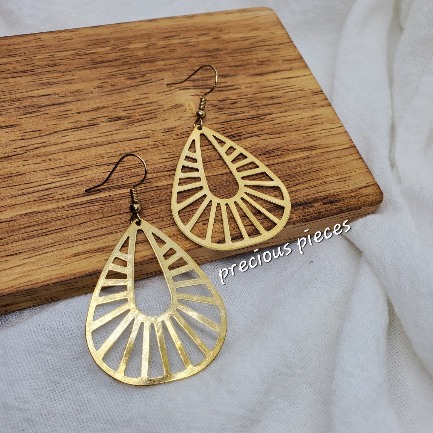 Brass Teardrop Earrings