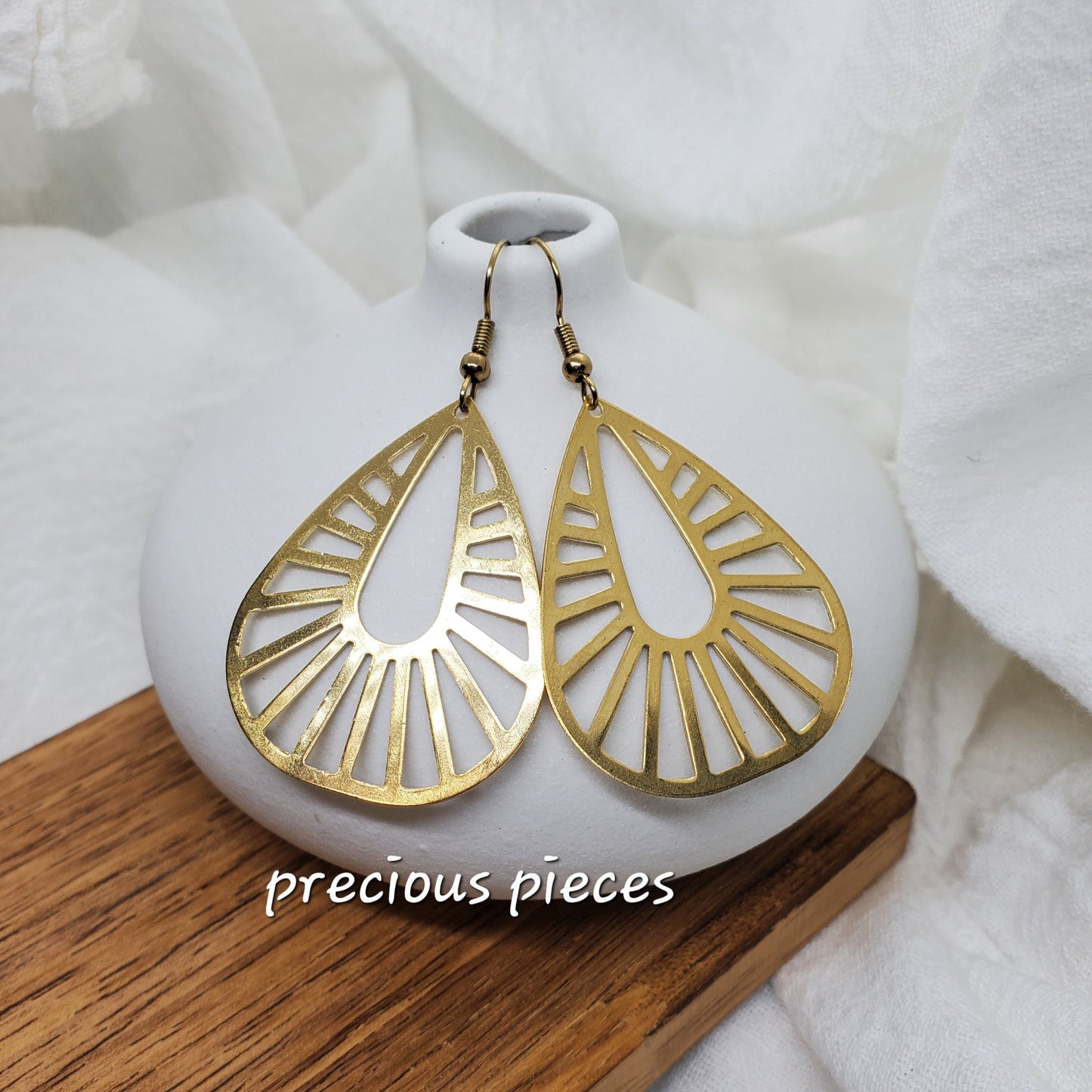 Brass Teardrop Earrings
