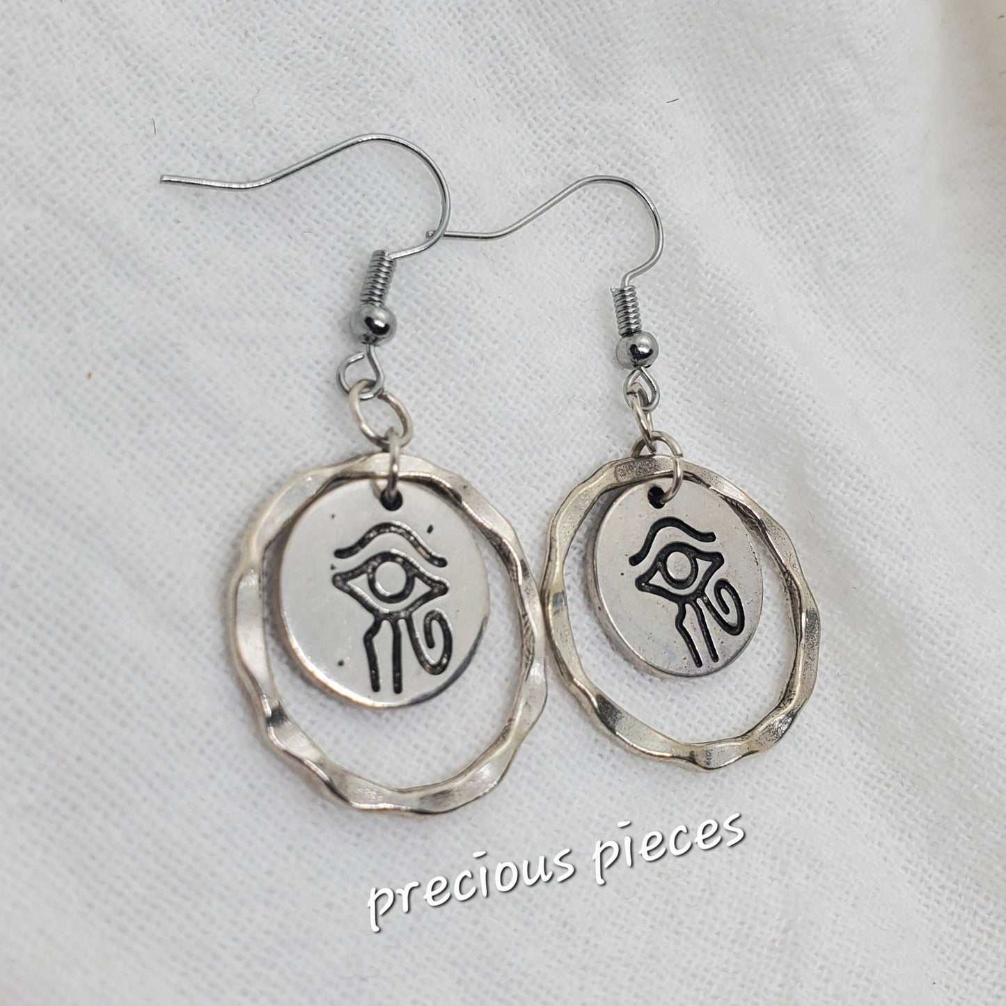 Silver Eye of Horus Earrings 1