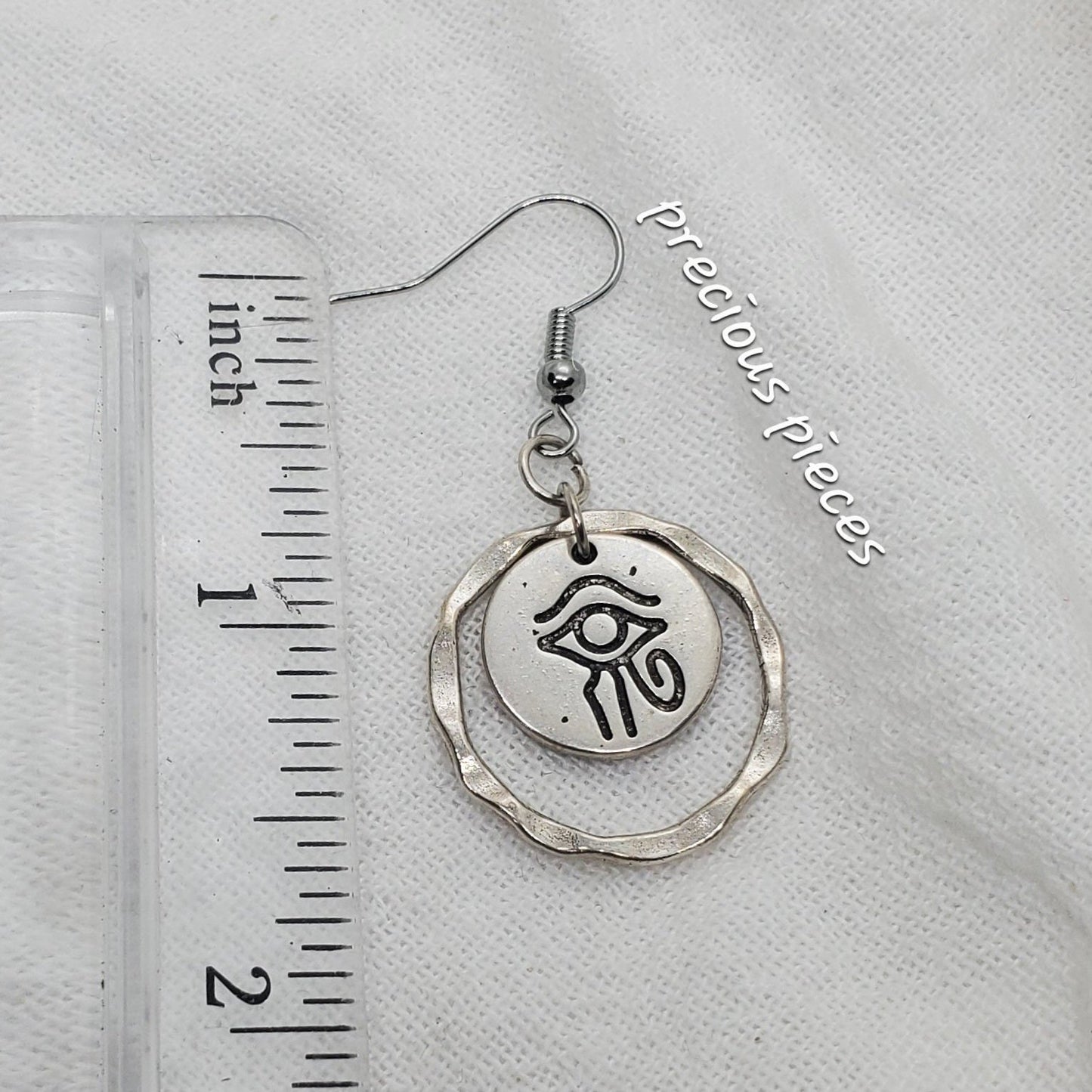 Silver Eye of Horus Earrings 1