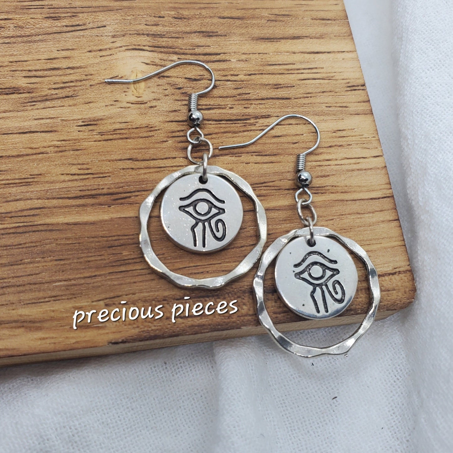 Silver Eye of Horus Earrings 1
