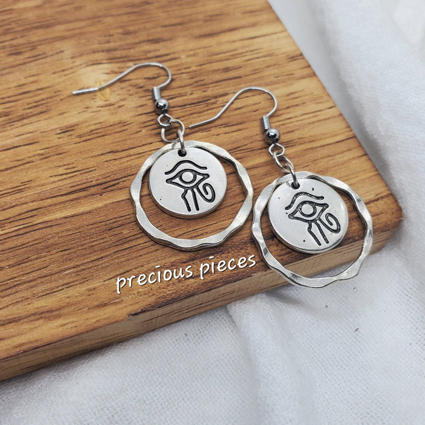 Silver Eye of Horus Earrings 1