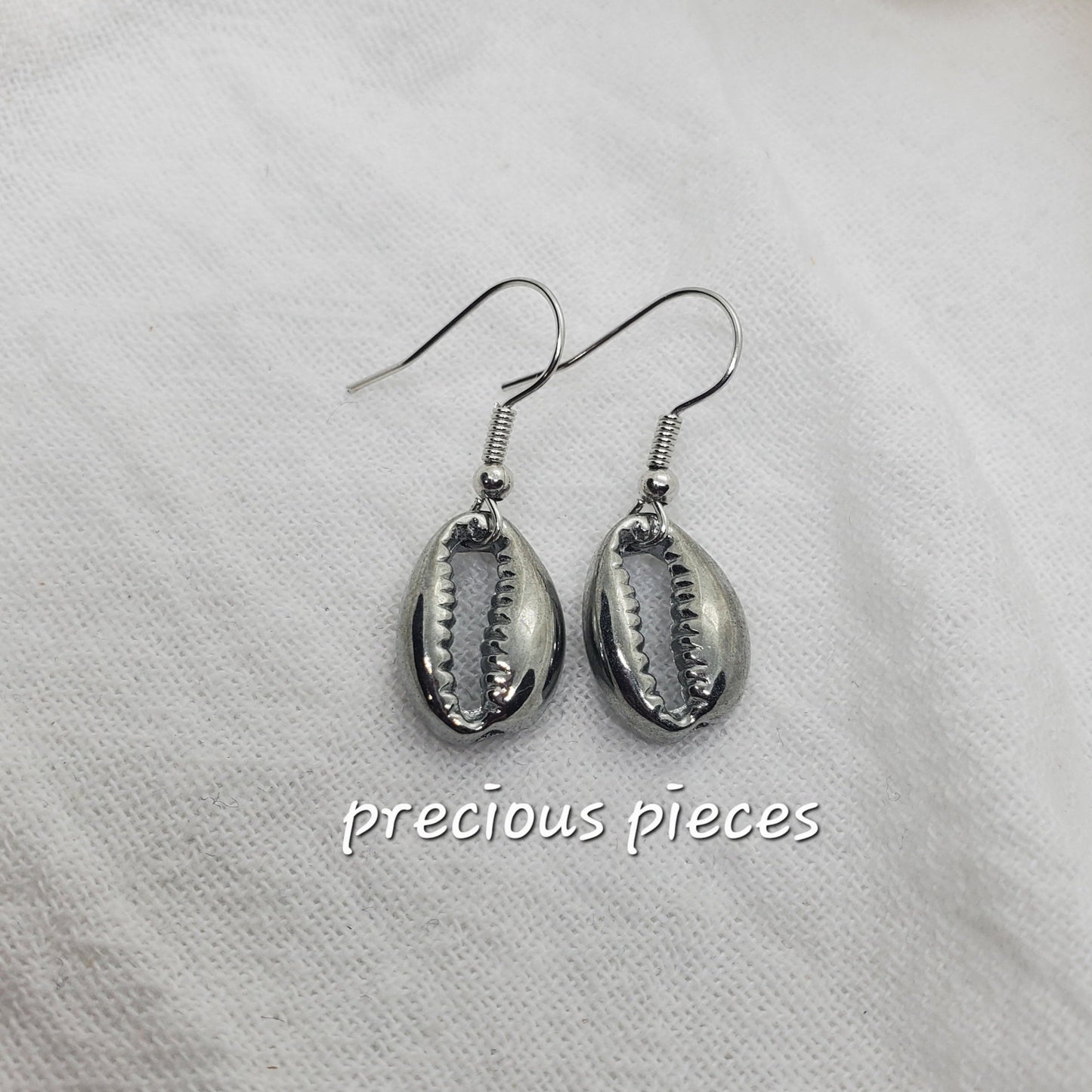 Silver Cowrie Shell Earrings