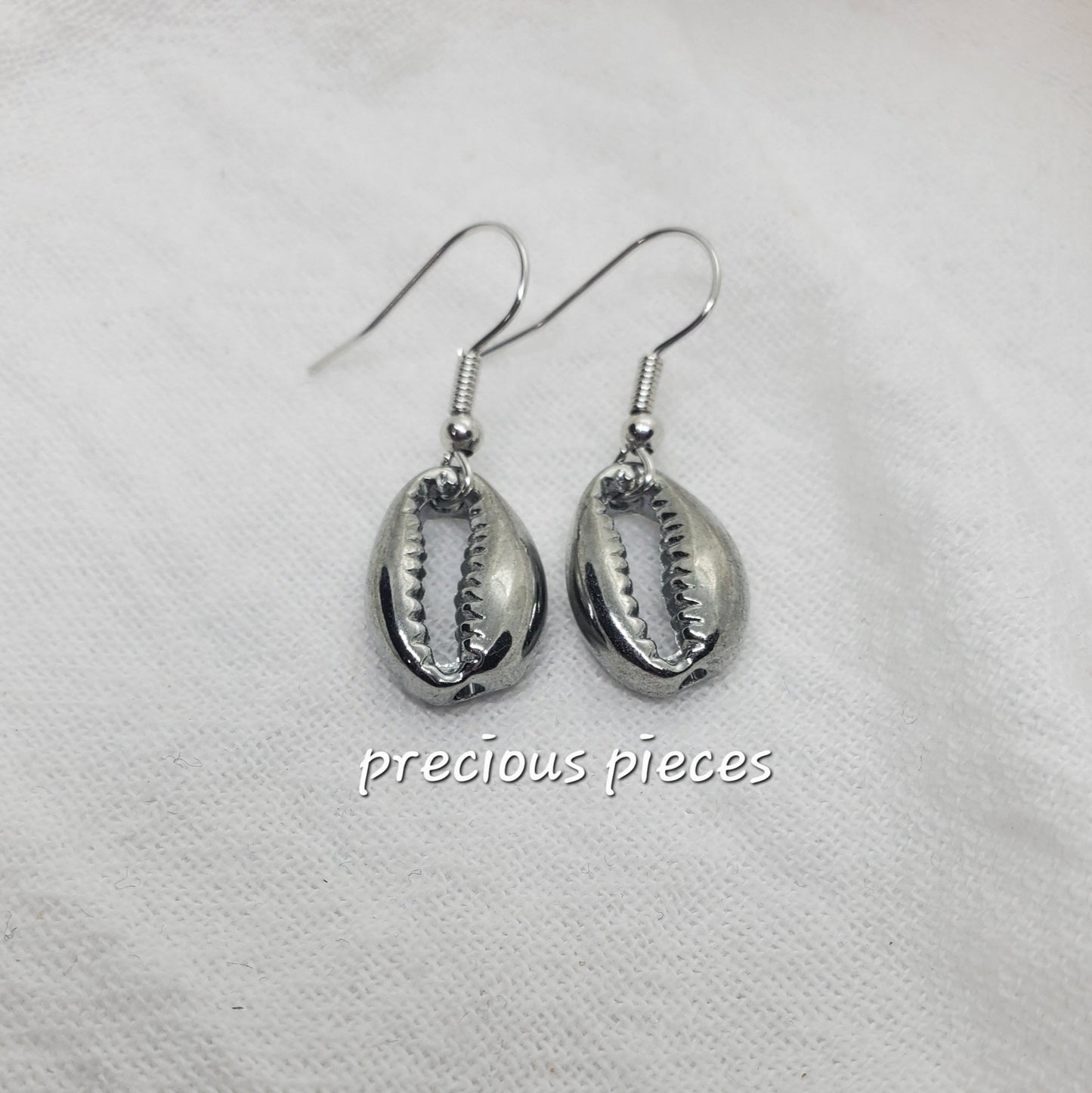Silver Cowrie Shell Earrings