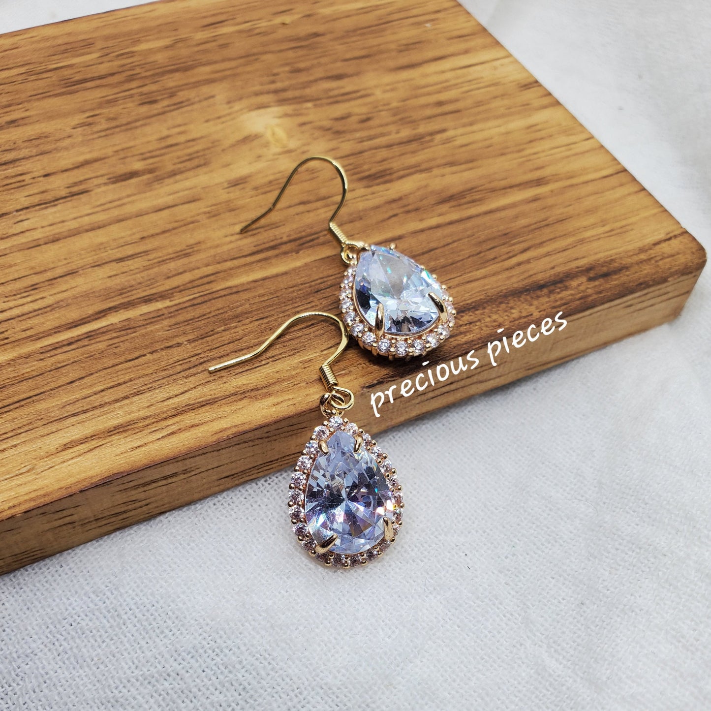 Vintage Pave Crystal Teardrop Earrings