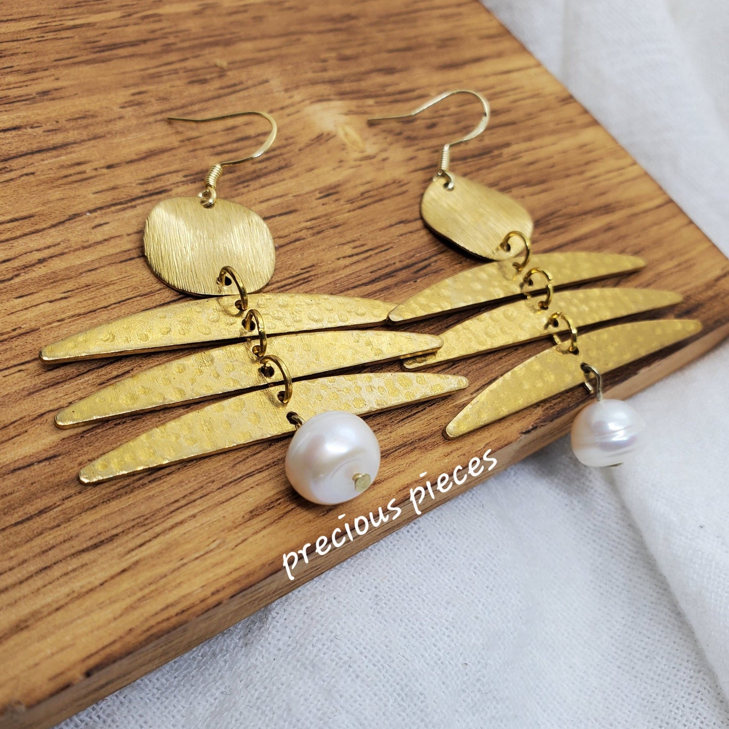 Three Stacks and Pearl Earrings