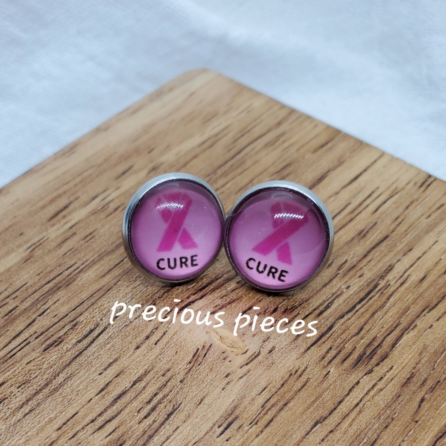 Cure Breast Cancer Awareness Stud Earrings