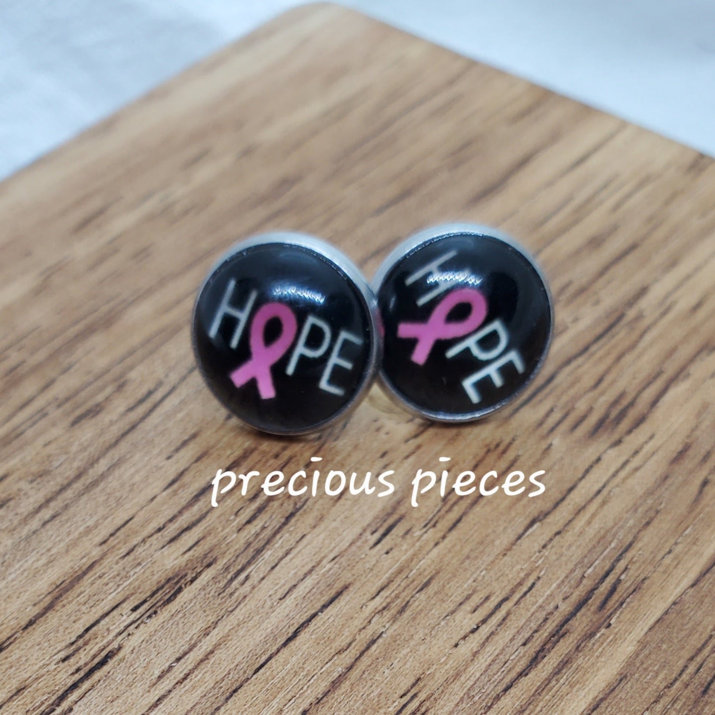Hope (#1) Breast Cancer Awareness Stud Earrings