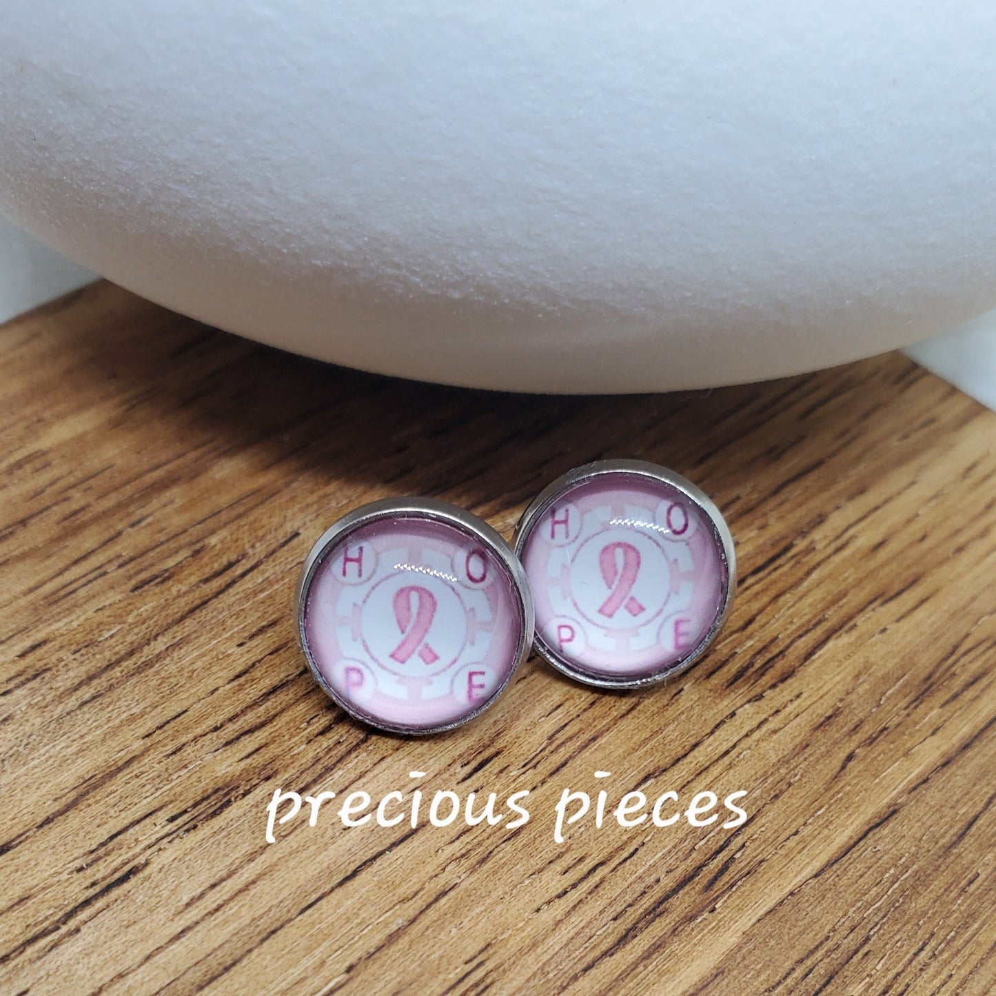 Hope (#3) Breast Cancer Awareness Stud Earrings