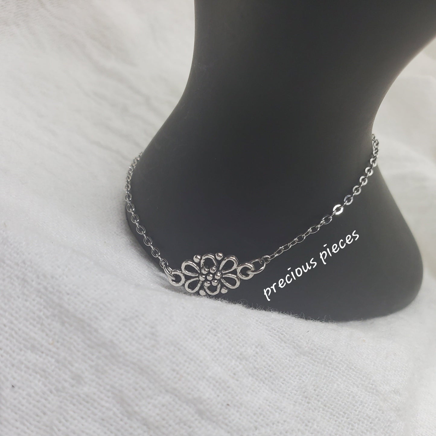 Antique Silver Flower Bracelet