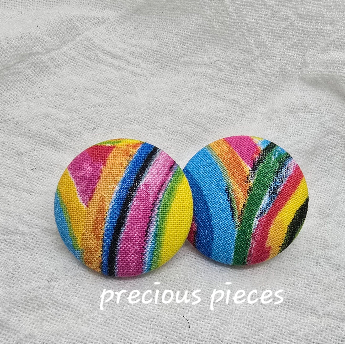 Bold Colorful Fabric Earrings