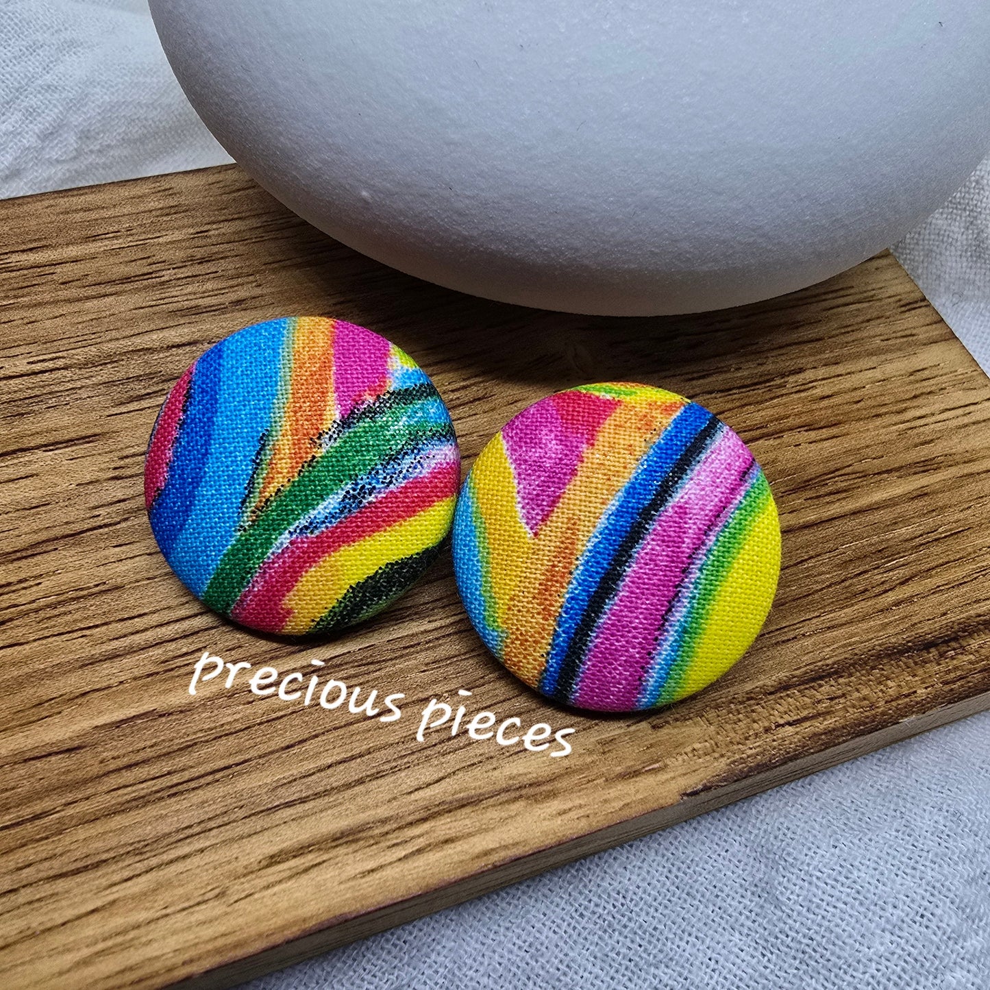 Bold Colorful Fabric Earrings