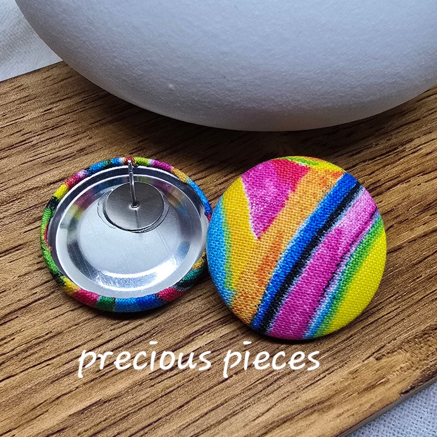 Bold Colorful Fabric Earrings