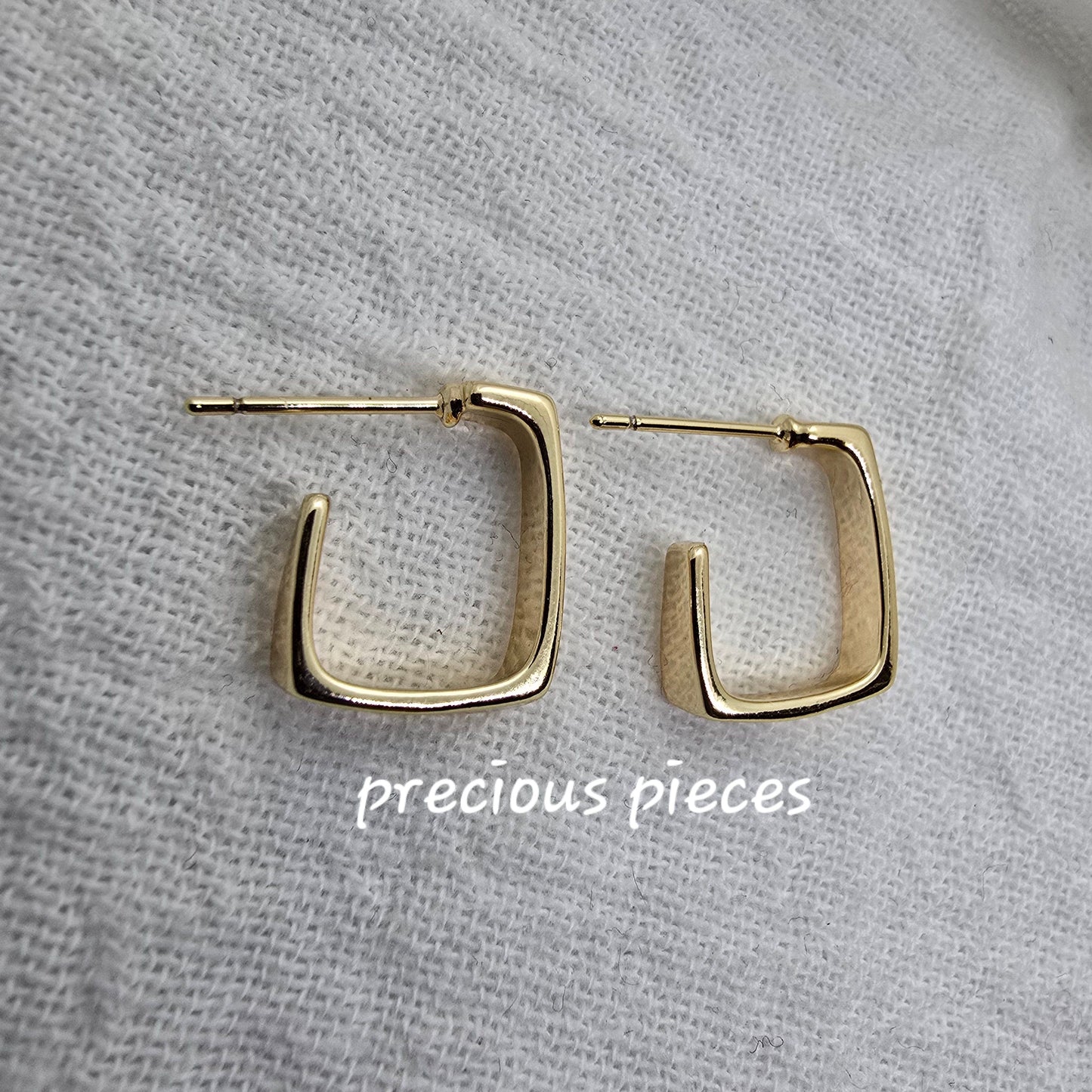 Gold and Silver Square Earrings