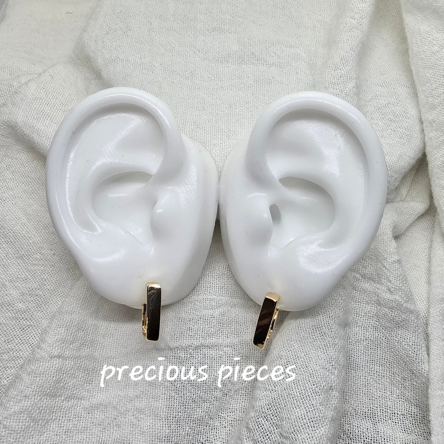 Gold and Silver Square Earrings
