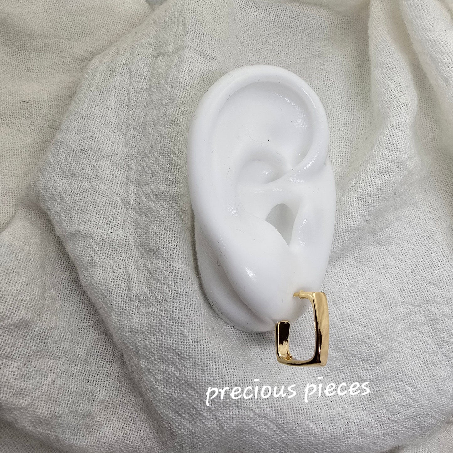 Gold and Silver Square Earrings