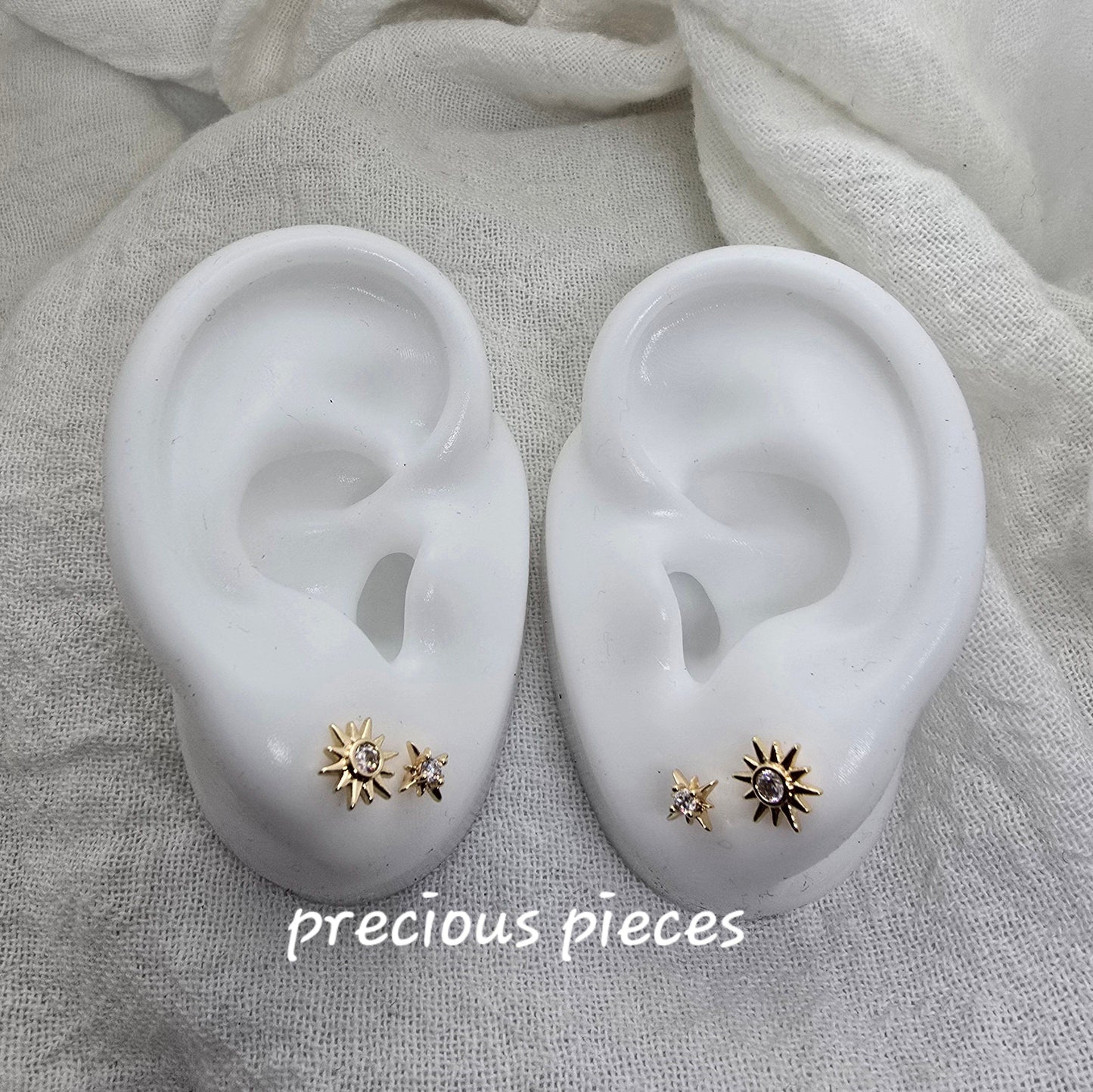 Mini CZ North Star Stud Earrings