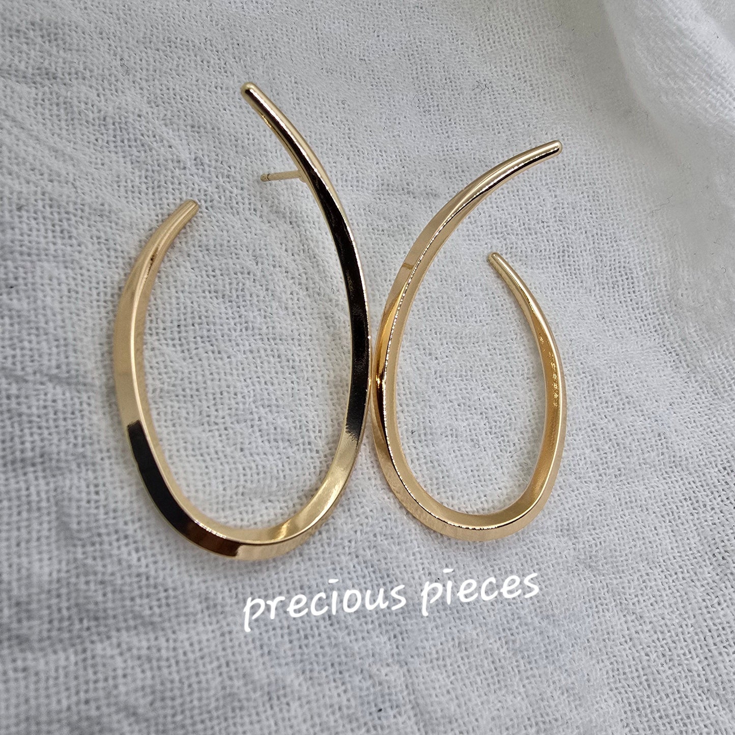 U Shape Gold Earrings