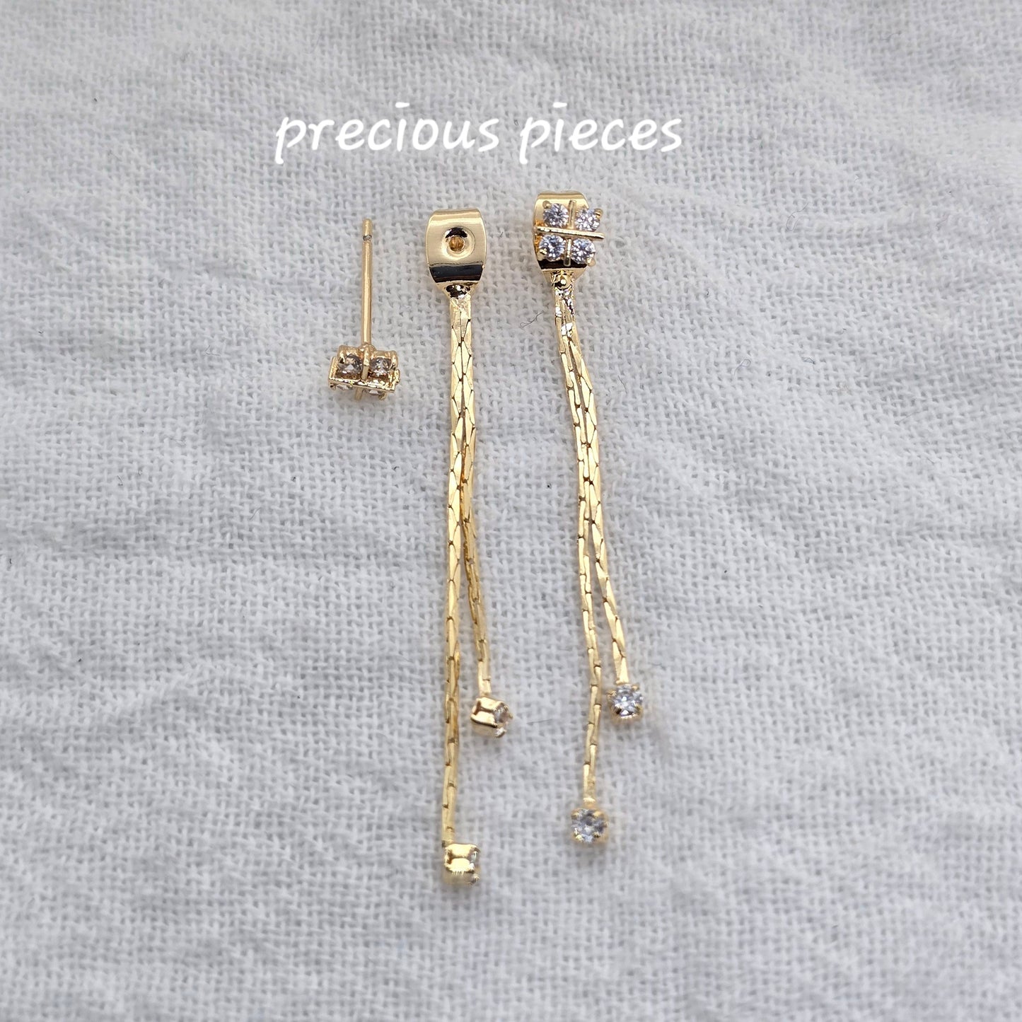 Ear Back with Dainty Diamond Chain (for earrings)