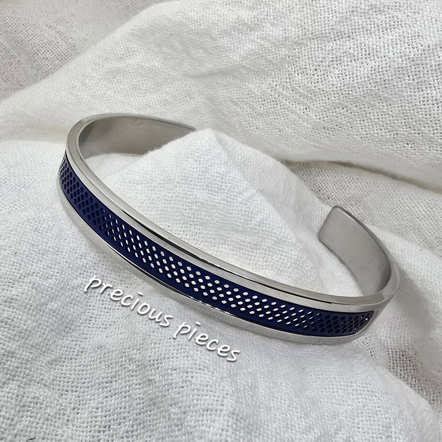 Men's Stainless Steel Hollow Open Bangle Bracelet (click for more options)