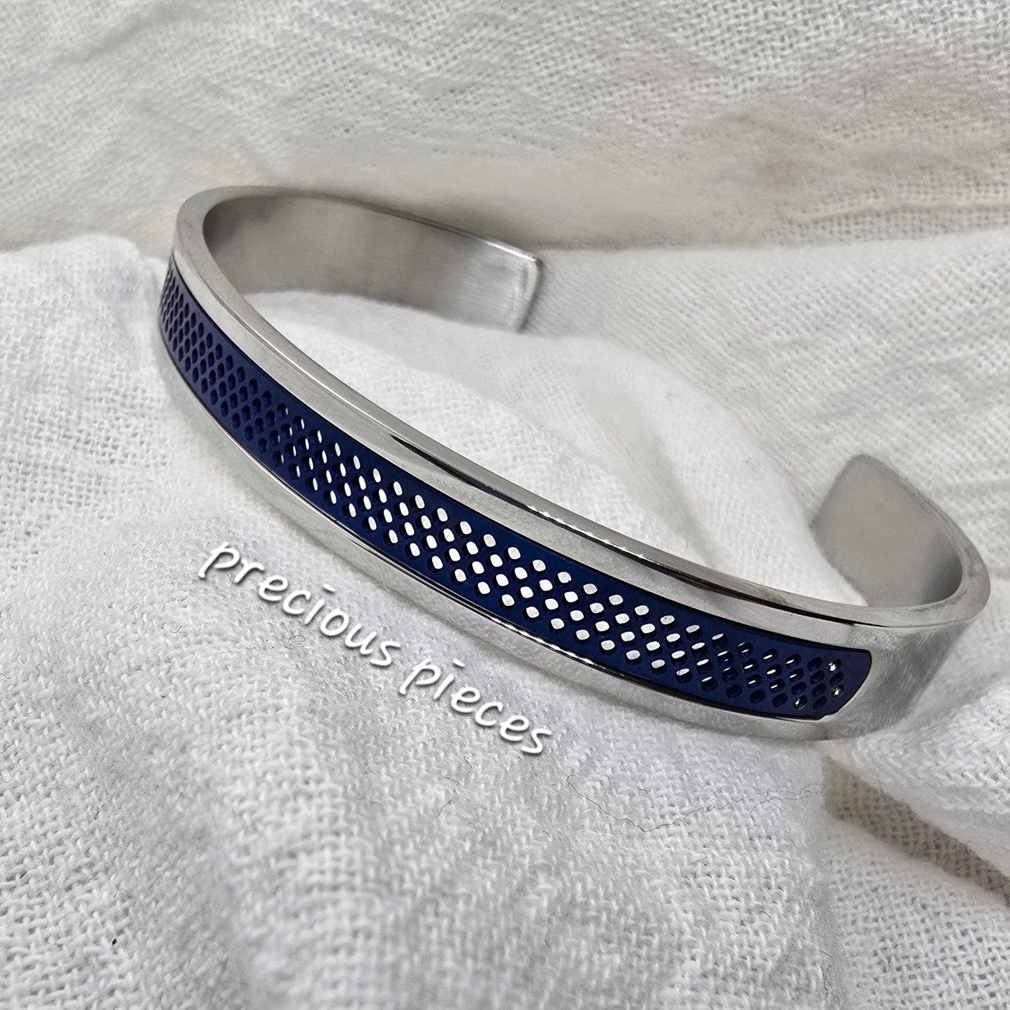Men's Stainless Steel Hollow Open Bangle Bracelet (click for more options)
