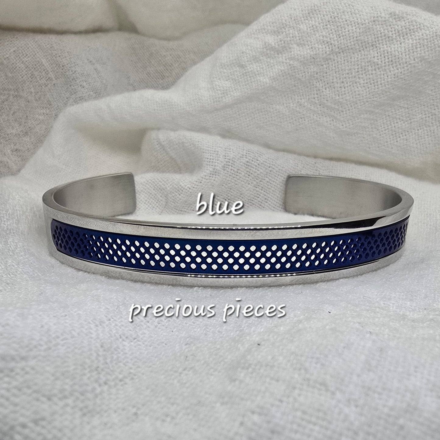 Men's Stainless Steel Hollow Open Bangle Bracelet (click for more options)