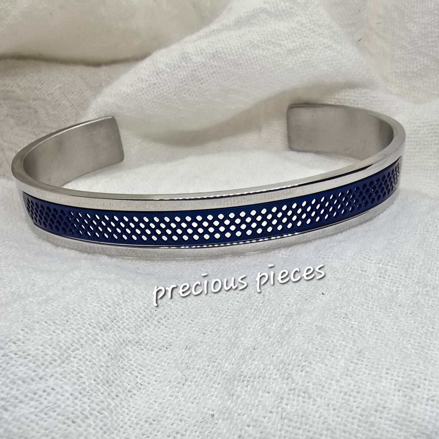 Men's Stainless Steel Hollow Open Bangle Bracelet (click for more options)